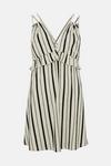 Oasis Textured Stripe V Neck Strappy Mini Dress thumbnail 4
