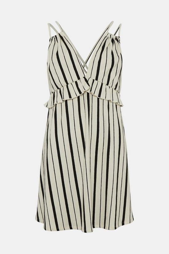 Oasis Textured Stripe V Neck Strappy Mini Dress 4