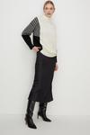 Oasis Houndstooth Contrast Cable Knit Jumper thumbnail 1