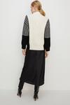 Oasis Houndstooth Contrast Cable Knit Jumper thumbnail 3
