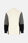 Oasis Houndstooth Contrast Cable Knit Jumper thumbnail 4