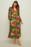 Oasis Plus Size Tiered Hem Colourful Floral Midi Dress thumbnail 1