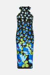 Oasis Ombre Floral Scuba Halterneck Midi Dress thumbnail 4