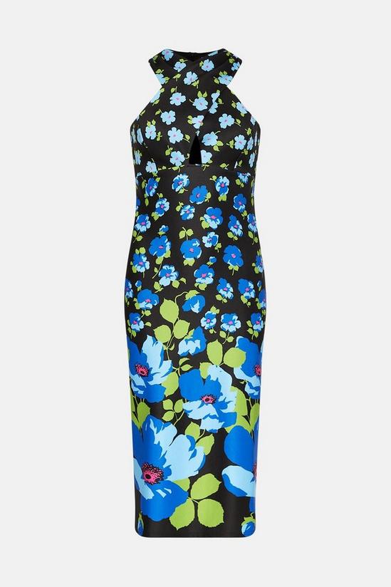Oasis Ombre Floral Scuba Halterneck Midi Dress 4