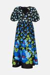 Oasis Petite Floral Puff Sleeve Scuba Midi Dress thumbnail 4
