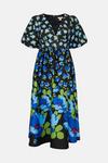 Oasis Ombre Floral Puff Sleeve Scuba Midi Dress thumbnail 4