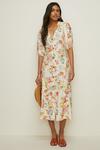Oasis Floral Printed Broderie Tiered Midi Dress thumbnail 1