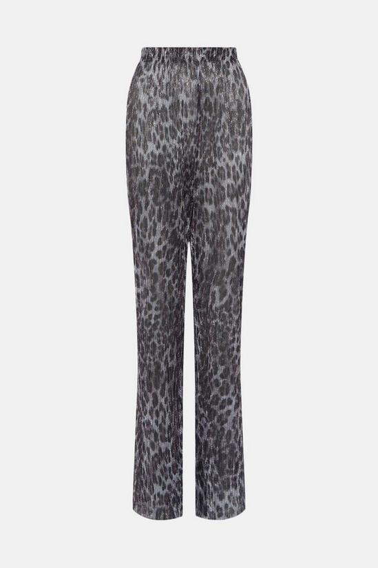 Oasis Petite Animal Shimmer Pleated Trouser Co-ord 4