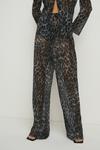 Oasis Animal Print Shimmer Pleated Trouser Co-ord thumbnail 2