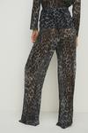 Oasis Animal Print Shimmer Pleated Trouser Co-ord thumbnail 3