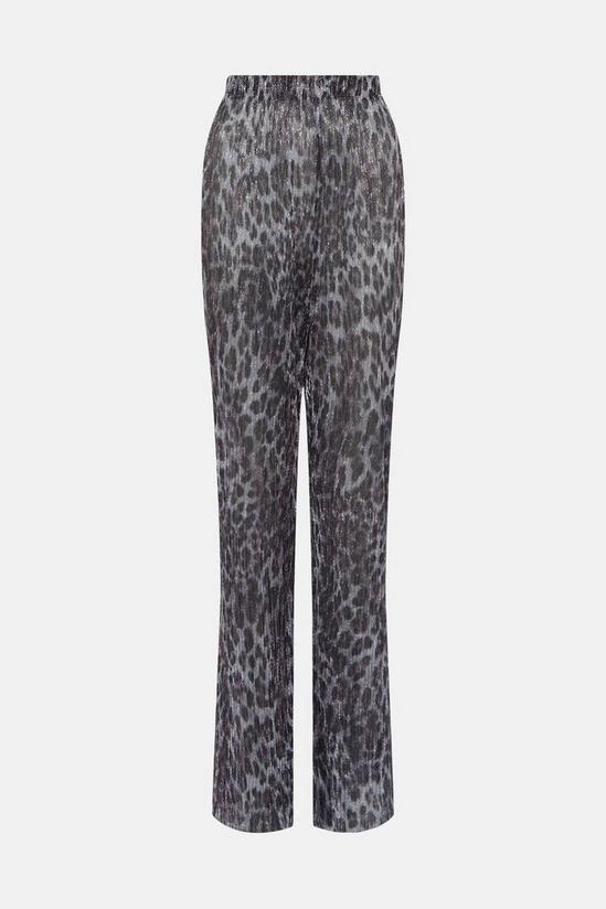 Oasis Animal Print Shimmer Pleated Trouser Co-ord 4