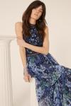 Oasis Lace Halter Floral Tiered Midi Dress thumbnail 1