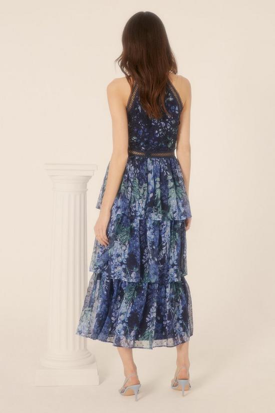 Oasis Lace Halter Floral Tiered Midi Dress 3
