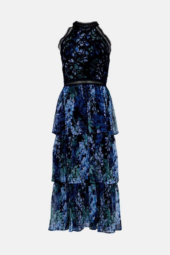 Oasis Lace Halter Floral Tiered Midi Dress 4