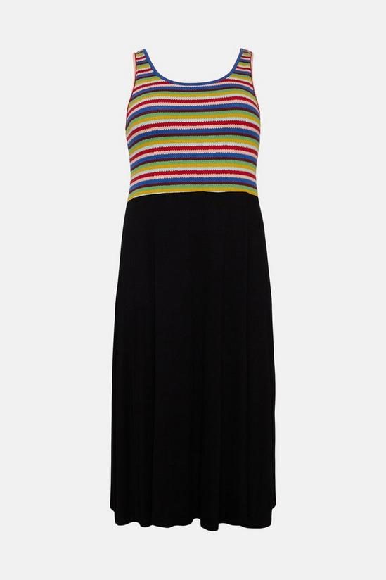 Oasis Curve Rainbow Knit Mix Midi Dress 4