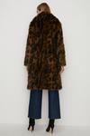 Oasis Rachel Stevens Collared Longline Animal Faux Fur Coat thumbnail 3