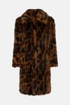 Oasis Rachel Stevens Collared Longline Animal Faux Fur Coat thumbnail 4