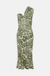 Oasis Textured Floral Print One Shoulder Midi Dress thumbnail 4