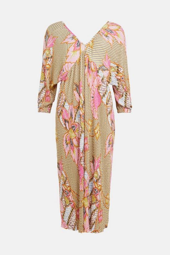 Oasis Floral Printed Plisse Midi Dress 4