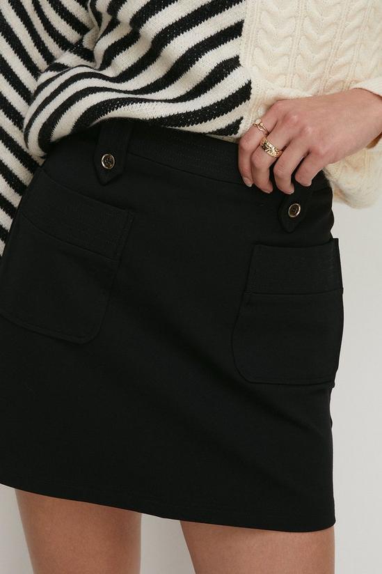 Oasis Premium Ponte Top Stitch Detail Mini Skirt 2