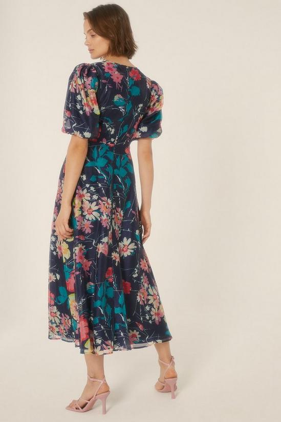 Oasis Floral Daisy Organza Keyhole Midi Dress 3
