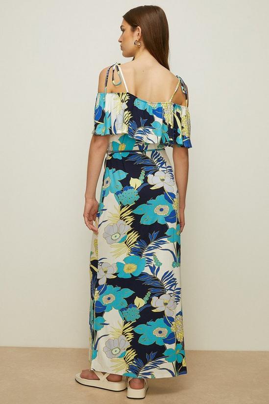 Oasis Palm Printed Bardot Maxi Dress 3