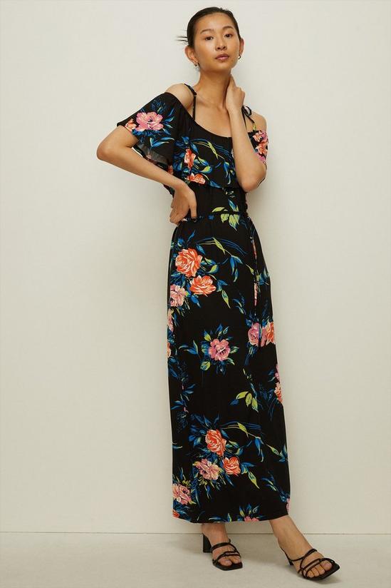 Oasis Floral Printed Bardot Maxi Dress 2