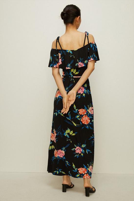 Oasis Floral Printed Bardot Maxi Dress 3