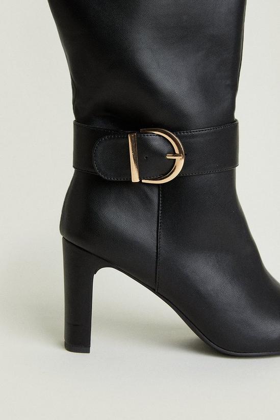 Oasis Leather Buckle Strap High Leg Boot 3