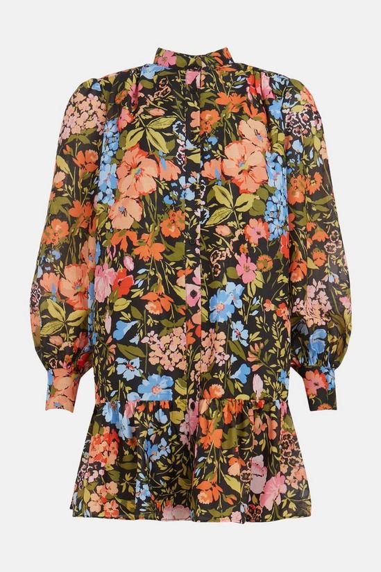 Oasis Floral Organza Mini Shirt Dress 4