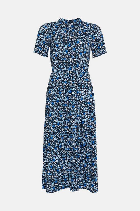 Oasis Floral Printed Jersey Shirt Midi Dress 4