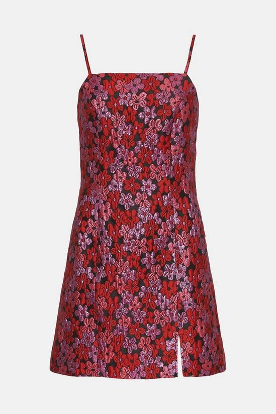 Oasis Floral Jacquard Strappy A-Line Dress 4