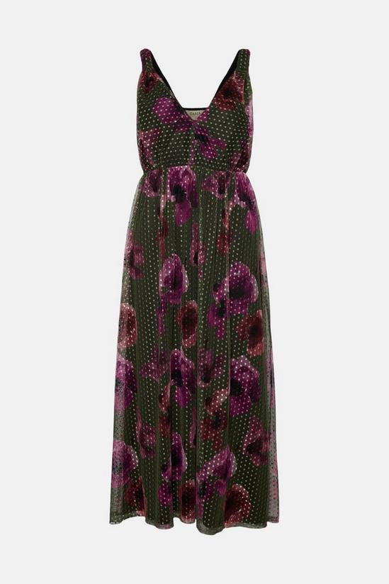 Oasis Petite Dobby Mesh Floral Knot Midi Dress 4
