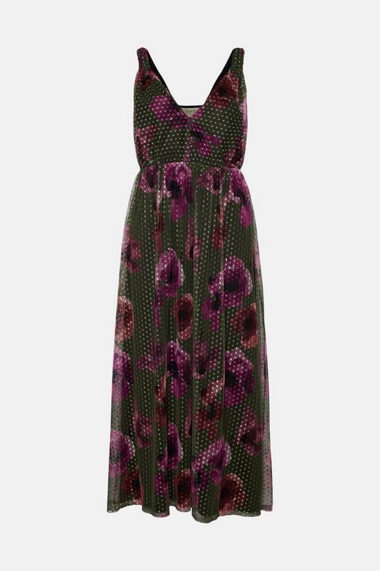 Oasis Dobby Mesh Floral Knot Strap Midi Dress 4