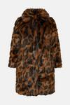 Oasis Plus Size Collared Animal Faux Fur Coat thumbnail 4