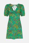 Oasis Petite Textured Floral Tie Back Mini Dress thumbnail 4