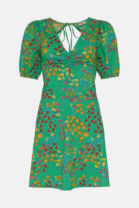 Oasis Petite Textured Floral Tie Back Mini Dress 4