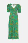 Oasis Petite Textured Floral Tie Back Midi Dress thumbnail 4
