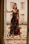 Oasis Bow Floral Printed Ruched Front Dress thumbnail 1