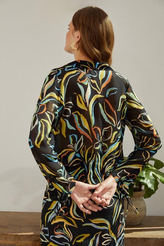 Oasis Tie Detail Leafy Floral Printed Shirt 3