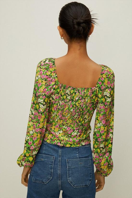 Oasis Ditsy Floral Button Front Top 3