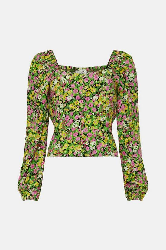 Oasis Ditsy Floral Button Front Top 4