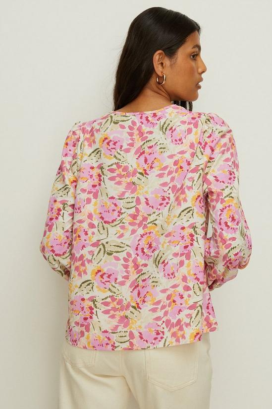 Oasis Sketchy Floral Printed Woven Keyhole Top 3