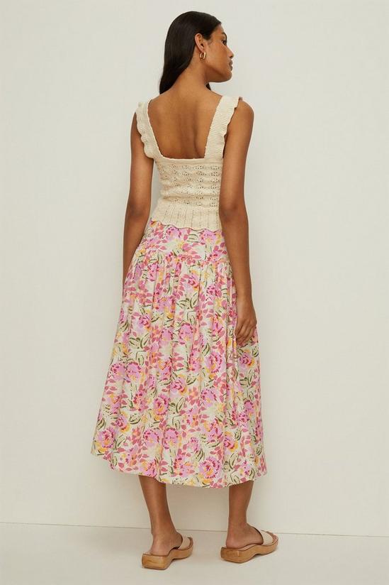 Oasis Sketchy Floral Printed Tiered Midi Skirt 3
