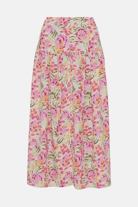 Oasis Sketchy Floral Printed Tiered Midi Skirt 4