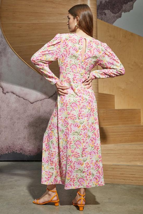 Oasis Sketchy Floral Printed Woven Midi Dress 3
