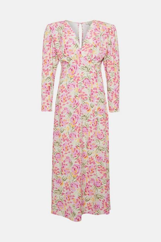 Oasis Sketchy Floral Printed Woven Midi Dress 4