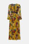 Oasis Corset Ruched Floral Chiffon Maxi Dress thumbnail 5