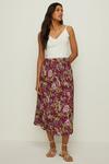 Oasis Petite Berry Floral Printed Pleated Skirt thumbnail 1