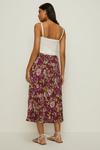 Oasis Petite Berry Floral Printed Pleated Skirt thumbnail 3